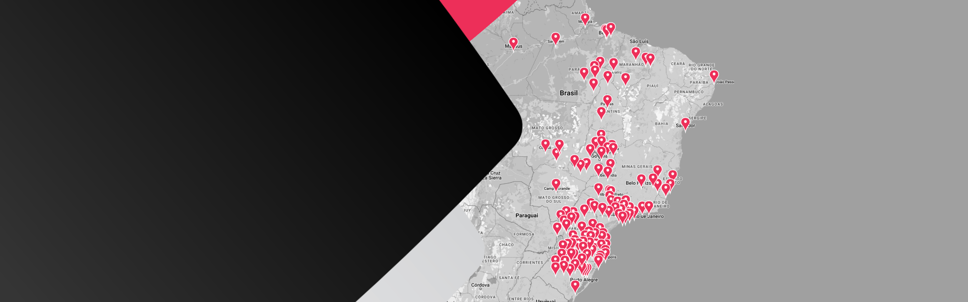DealerUp geographic presence map in Brazil